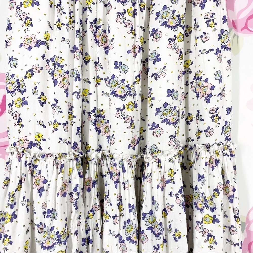 NEW Free People Secret Garden Cottagecore Floral Ruffle Maxi Skirt Set M - Picture 14 of 16